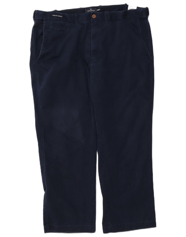 Marks & Spencer muške ravne chino hlače Blue Harbor W42 L29 tamnoplave