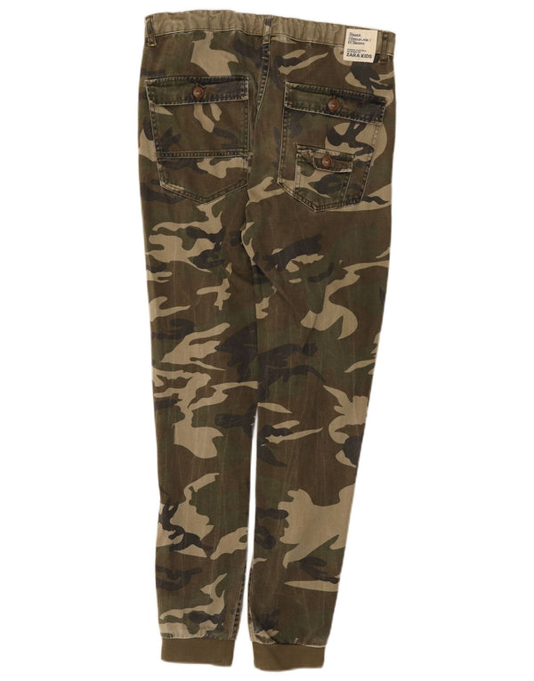 Zara Boys Joggers Chino hlače 13-14 godina W30 L28 Zelena kamuflažna