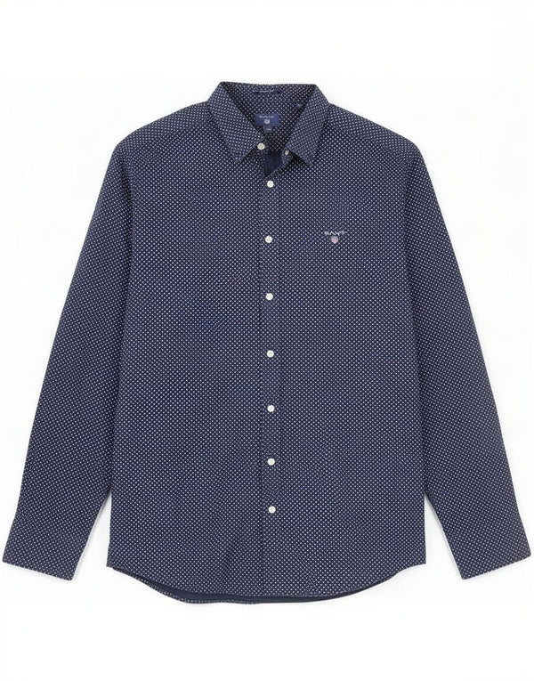 Gant muška košulja standardnog kroja, veličina 43 44 17 1/2 XL tamnoplavi pamuk na točkice