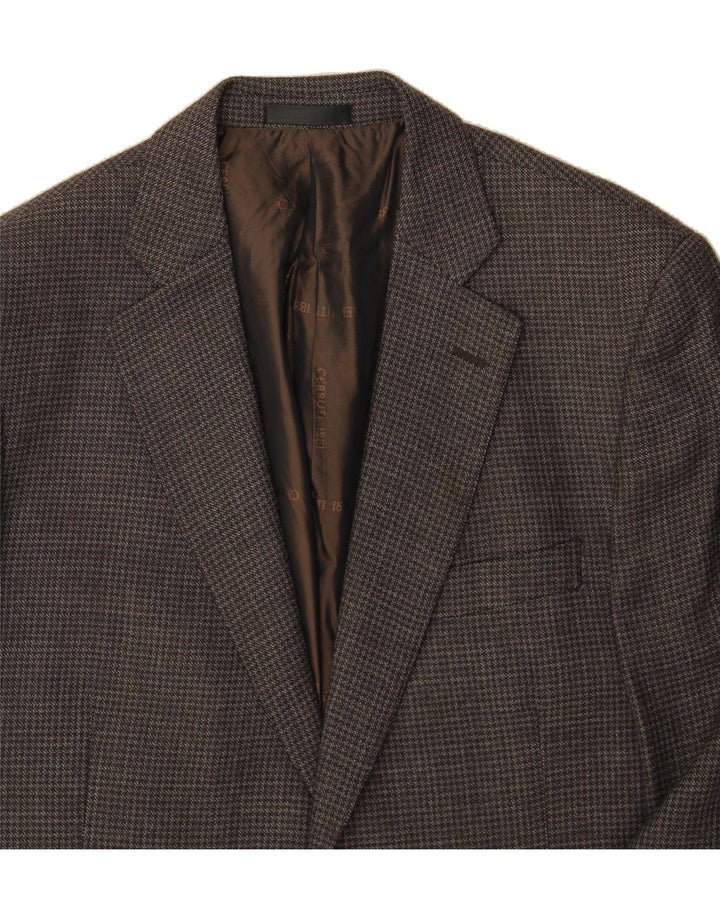 CERRUTI 1881 Mens 2 Button Blazer Jacket IT 52 XL Brown Houndstooth Wool Vintage Cerruti 1881 and Second-Hand Cerruti 1881 from Messina Hembry 