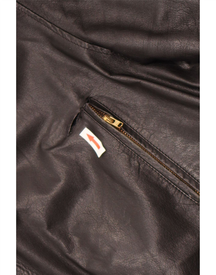 Vintage muška kožna jakna IT 52 XL crna koža