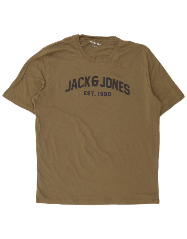 JACK & JONES Muška majica s grafičkim motivima, 2XL zeleni pamuk