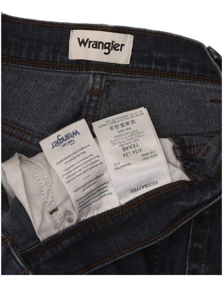 Wrangler muške teksaške ravne traperice W34 L34 plavi pamuk
