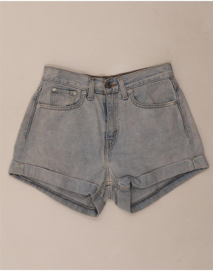 Levi's ženske traper kratke hlače W27 male plave boje pamuka