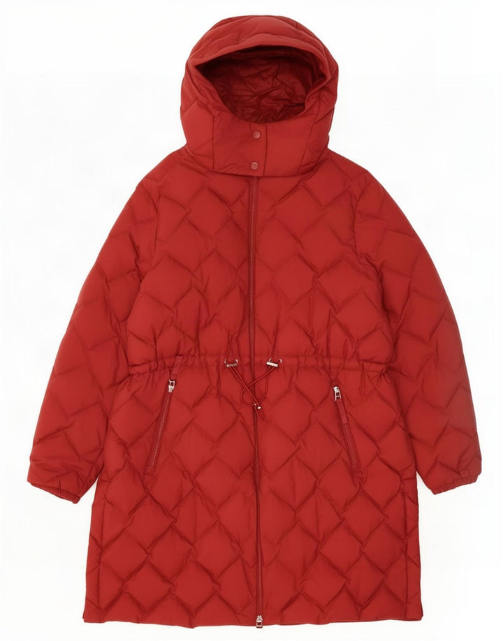 Marks & Spencer ženski podstavljeni kaput s kapuljačom UK 22 3XL crveni poliamid