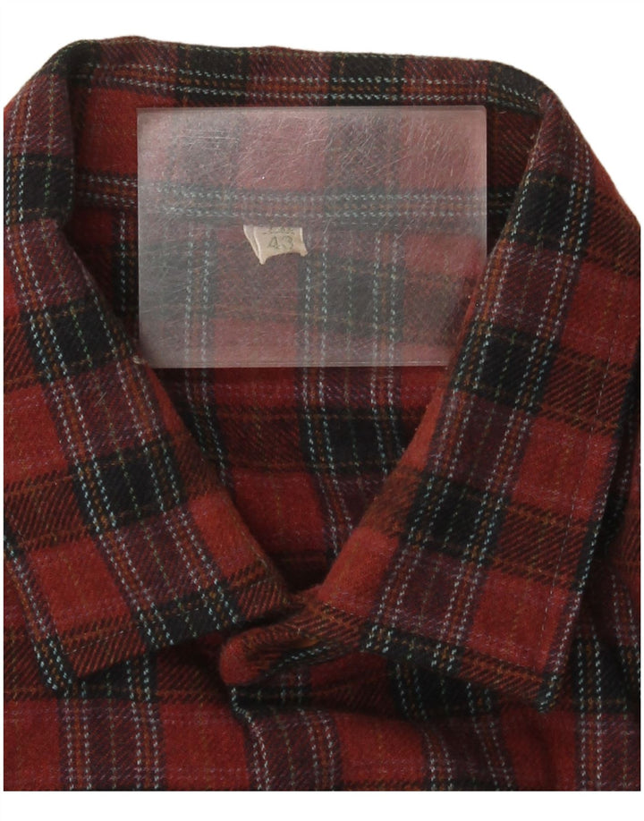Vintage muška flanelska košulja veličina 43 veliki crveni karirani vuneni