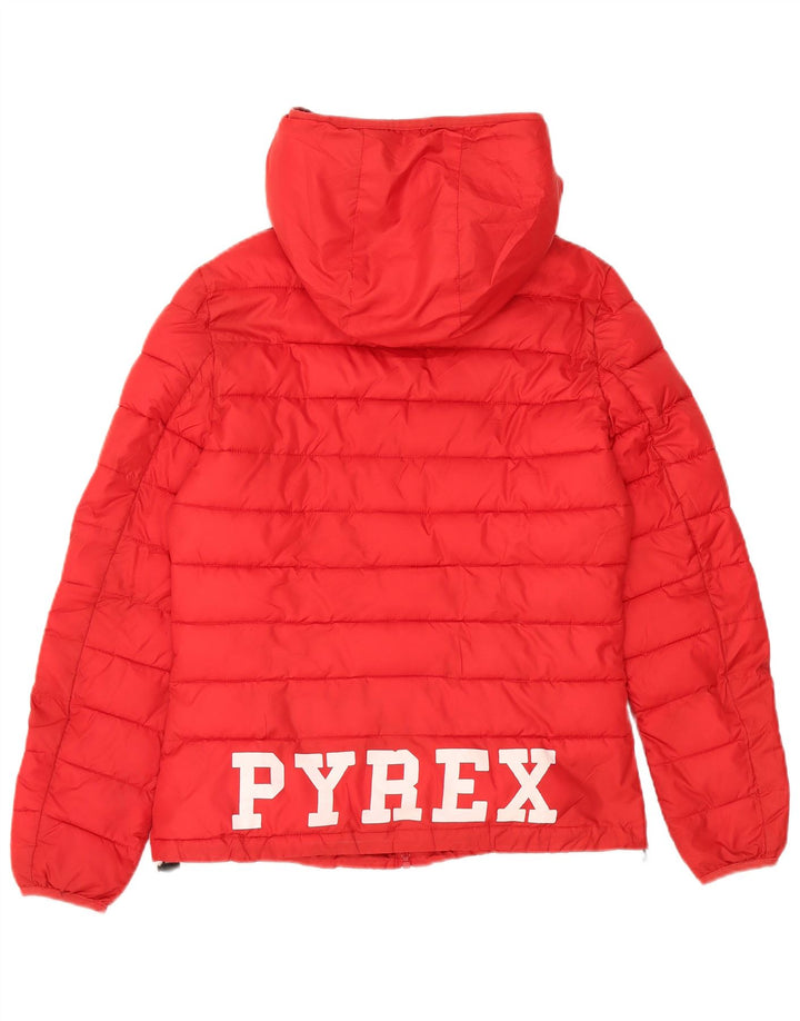 Pyrex ženska podstavljena jakna s kapuljačom UK 10 mali crveni poliester