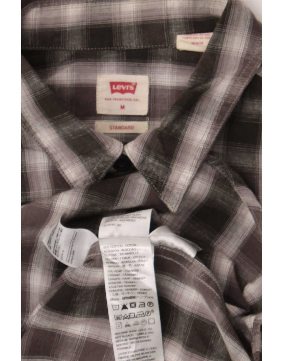 Levi's muška standardna košulja srednje sivog kariranog pamuka