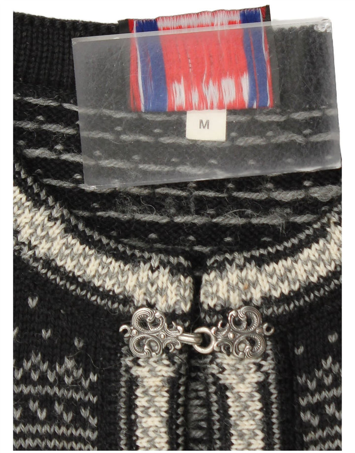 Norwool muški kardigan džemper srednje crne boje Fair Isle New Wool