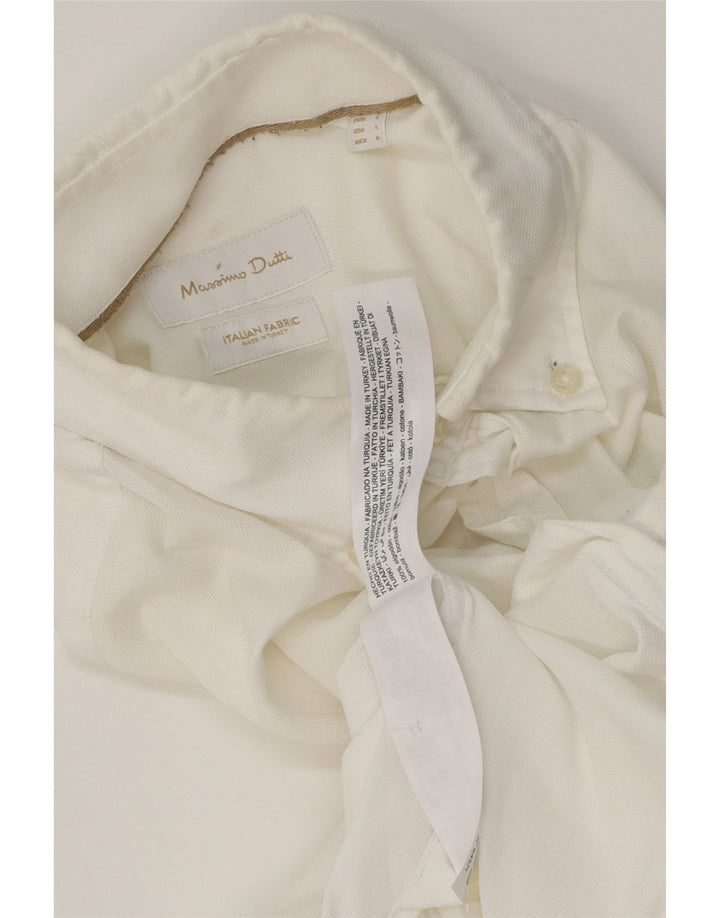 Velika bijela pamučna muška košulja Massimo Dutti