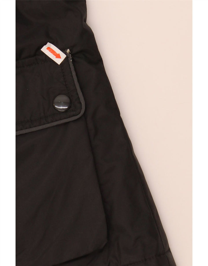 VINTAGE Ženska pomoćna jakna UK 14 Srednji crni najlon