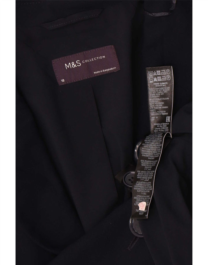 Marks & Spencer ženska jakna sako s 1 gumbom UK 18 XL tamnoplavi poliester