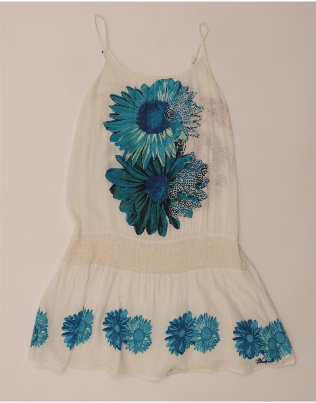 Desigual ženski sarafan za plažu UK 10 Mali bijeli cvjetni