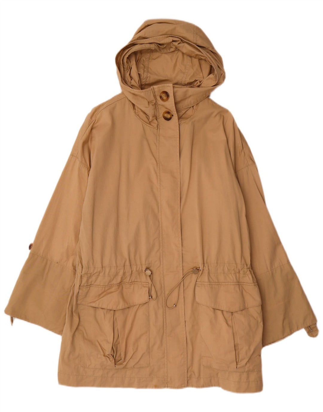 MASSIMO DUTTI Ženska parka jakna s kapuljačom UK 14 srednje bež pamuk
