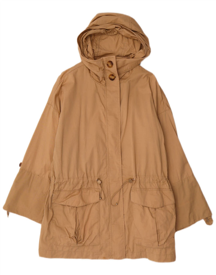 MASSIMO DUTTI Ženska parka jakna s kapuljačom UK 14 srednje bež pamuk