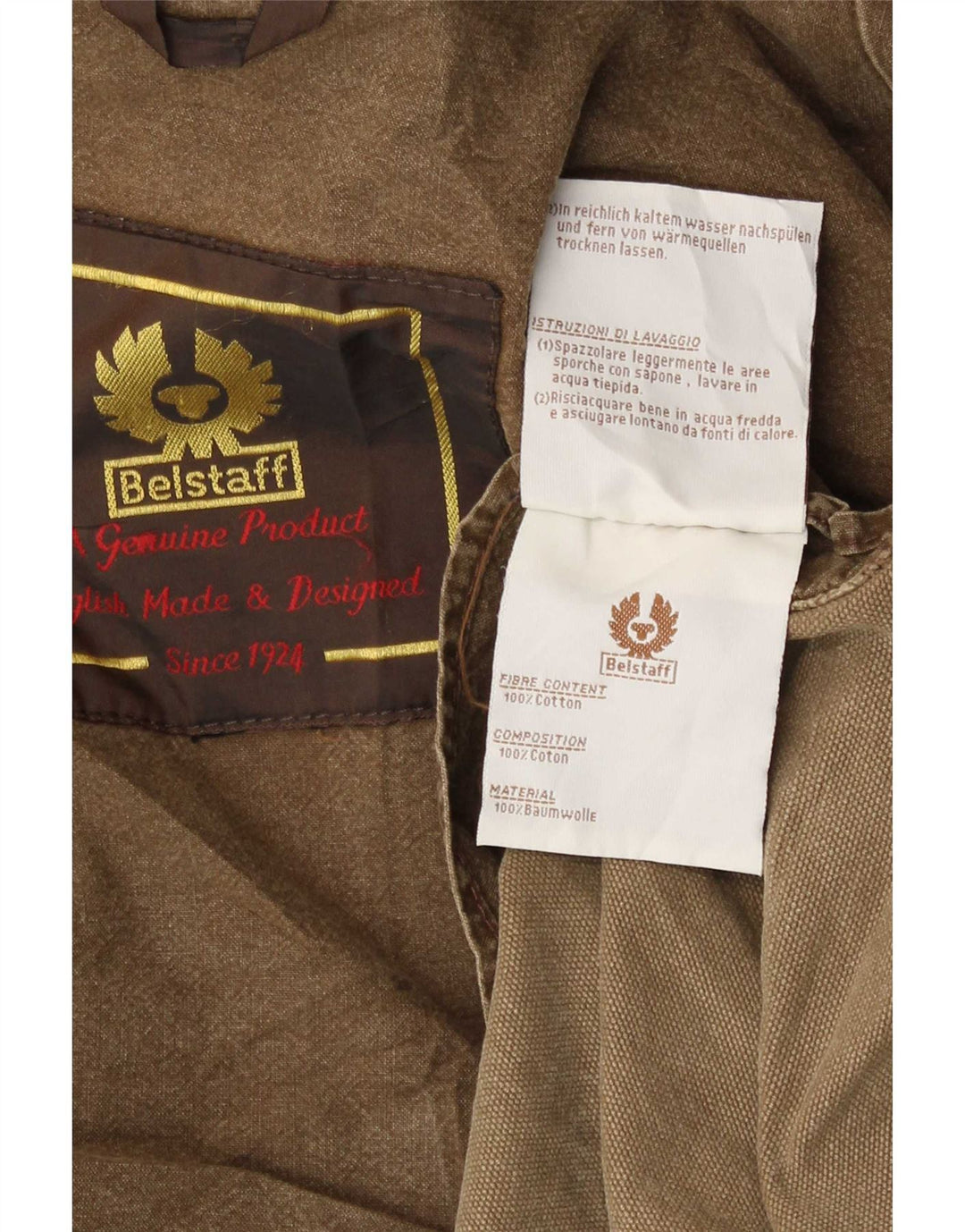 Belstaff muška pomoćna jakna UK 38 srednje smeđi pamuk