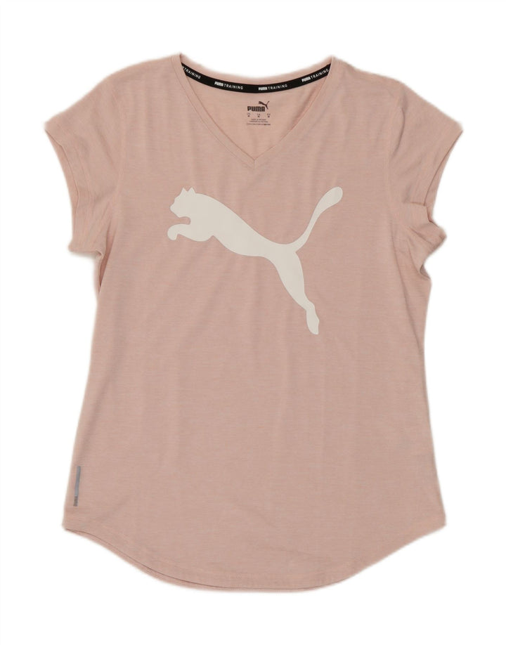 Puma majica kratkih rukava s grafičkim motivima, UK 14 srednje ružičasti poliester