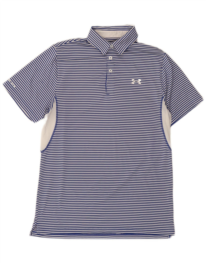 Under Armour muška polo majica Heat Gear srednje plave pruge od poliestera
