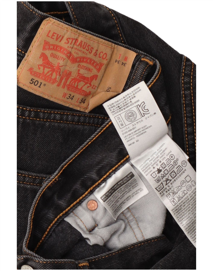 Levi's muške 501 ravne traperice 34 L34 sivi pamuk