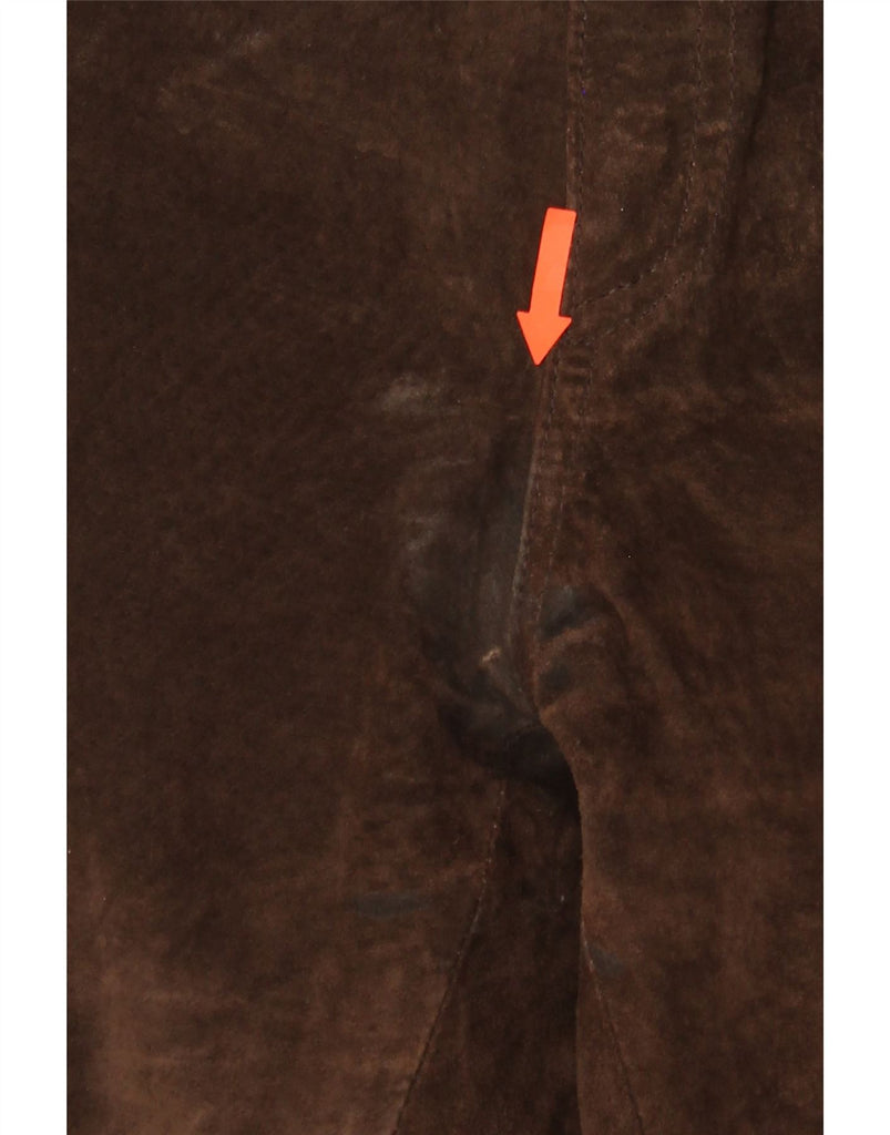 VERO MODA Womens Tapered Suede Trousers Medium W28 L30 Brown Suede Vintage Vero Moda and Second-Hand Vero Moda from Messina Hembry 