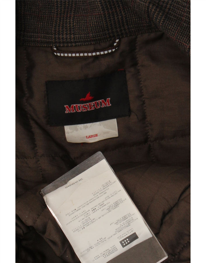 Muzejska muška vjetrovka Jakna UK 40 Large Brown Houndstooth Pamuk