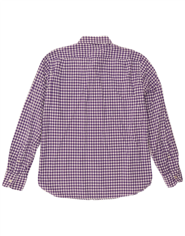 J. CREW muška košulja veličina 15 1/2 srednje ljubičasta pamuk od ginghama