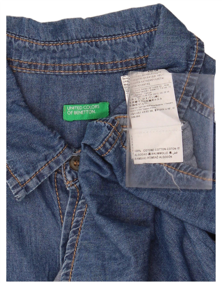 BENETTON Denim košulja za dječake 11-12 godina 2XL plavi pamuk