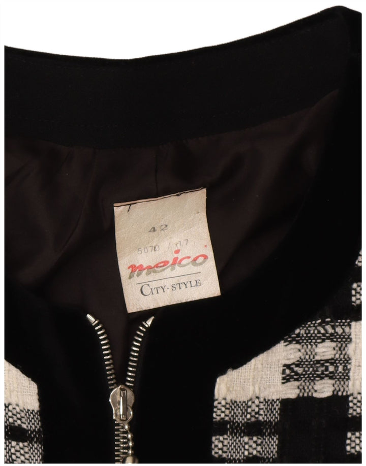 Meico Ženska dugačka jakna EU 42, veliki crni karirani poliester