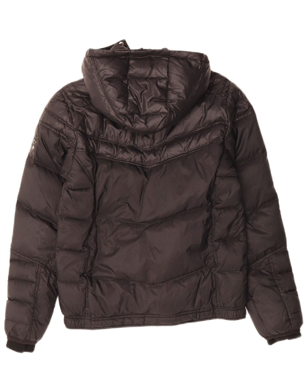 DIESEL Boys Hooded Padded Jacket 15-16 Years Black Nylon