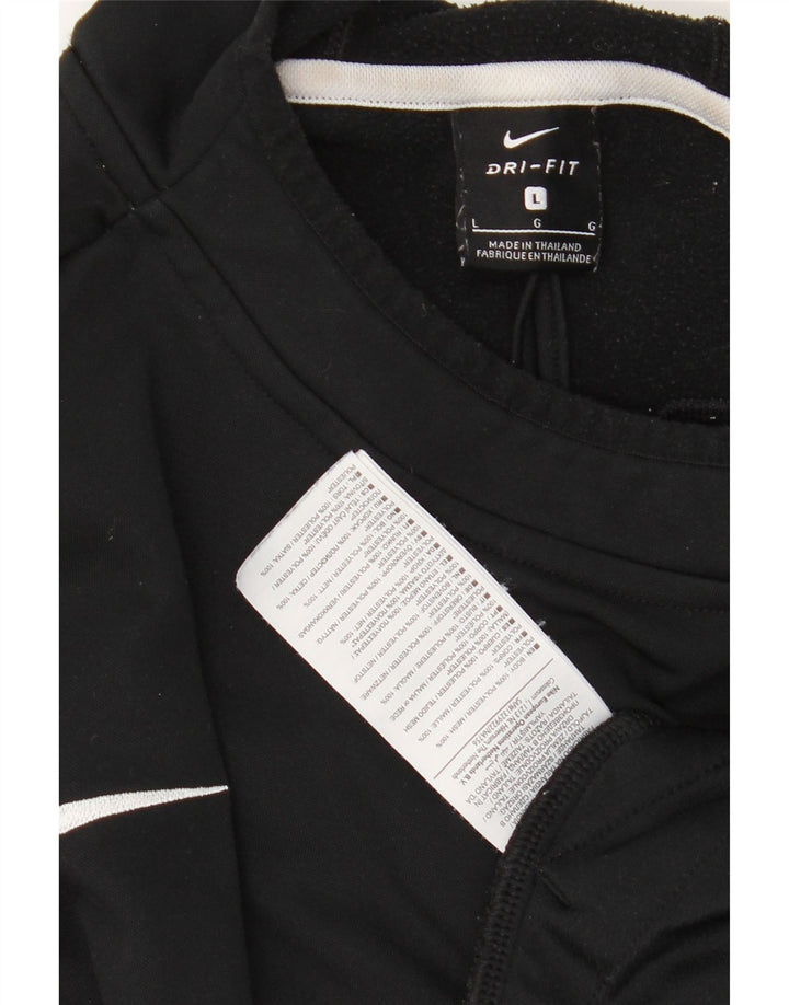NIKE muški Dri Fit džemper s kapuljačom, veliki crni poliester u boji