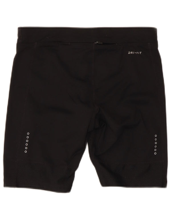 Nike Ženske Dri Fit Sportske Kratke Hlače UK 10 Mali crni poliester