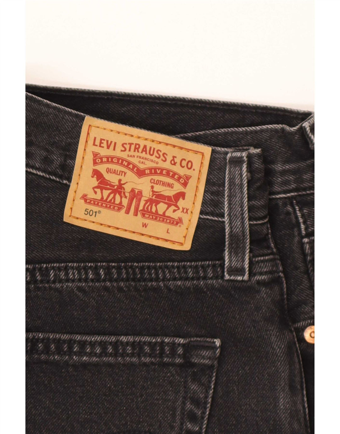 Levi's ženske kratke traper hlače visokog struka 501 W28 srednje sive