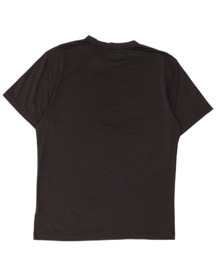 REEBOK Mens T-Shirt Top Medium Grey Pinstripe Polyester