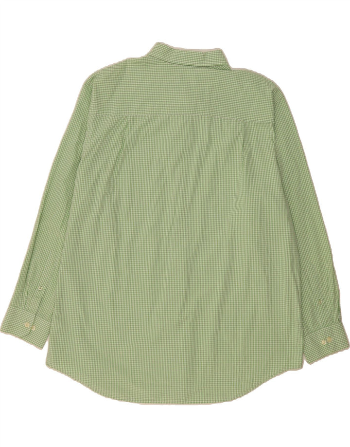 IZOD Mens Tall Shirt 2XL Green Check Cotton Vintage Izod and Second-Hand Izod from Messina Hembry 