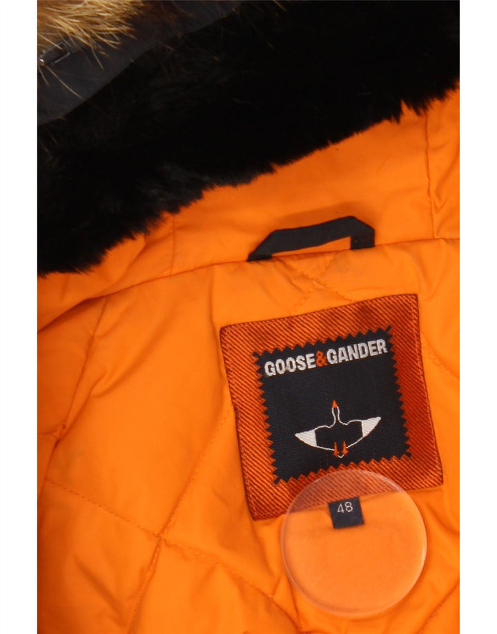 Goose & Gander muška podstavljena bomber jakna s kapuljačom IT 48, srednji crni najlon