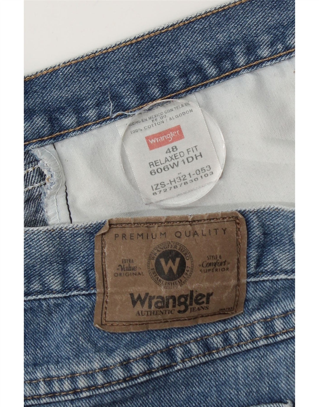 WRANGLER Muške traper kratke hlače opuštenog kroja W48 4XL plavi pamuk