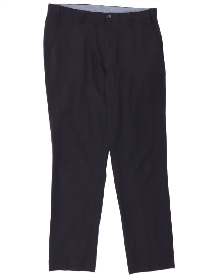 Marks & Spencer muške obične chino hlače W36 L33 tamnoplavi poliester