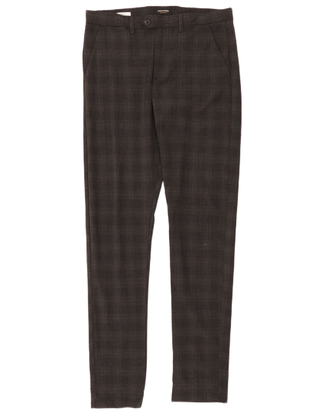 Jack & Jones muške uske chino hlače Marco W33 L36 sivi karirani poliester