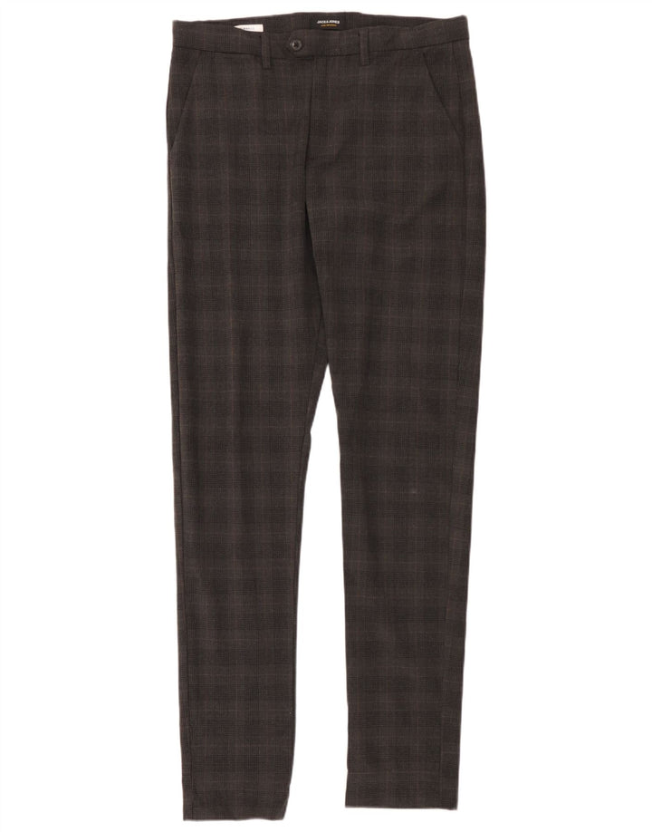 Jack & Jones muške uske chino hlače Marco W33 L36 sivi karirani poliester