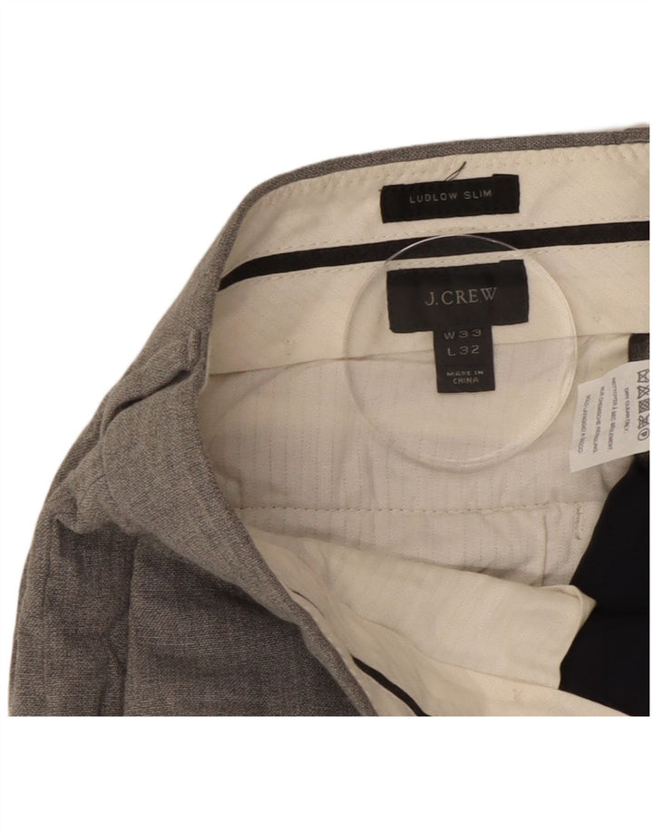 J. Crew muške uske hlače Ludlow W33 L30 Siva vuna