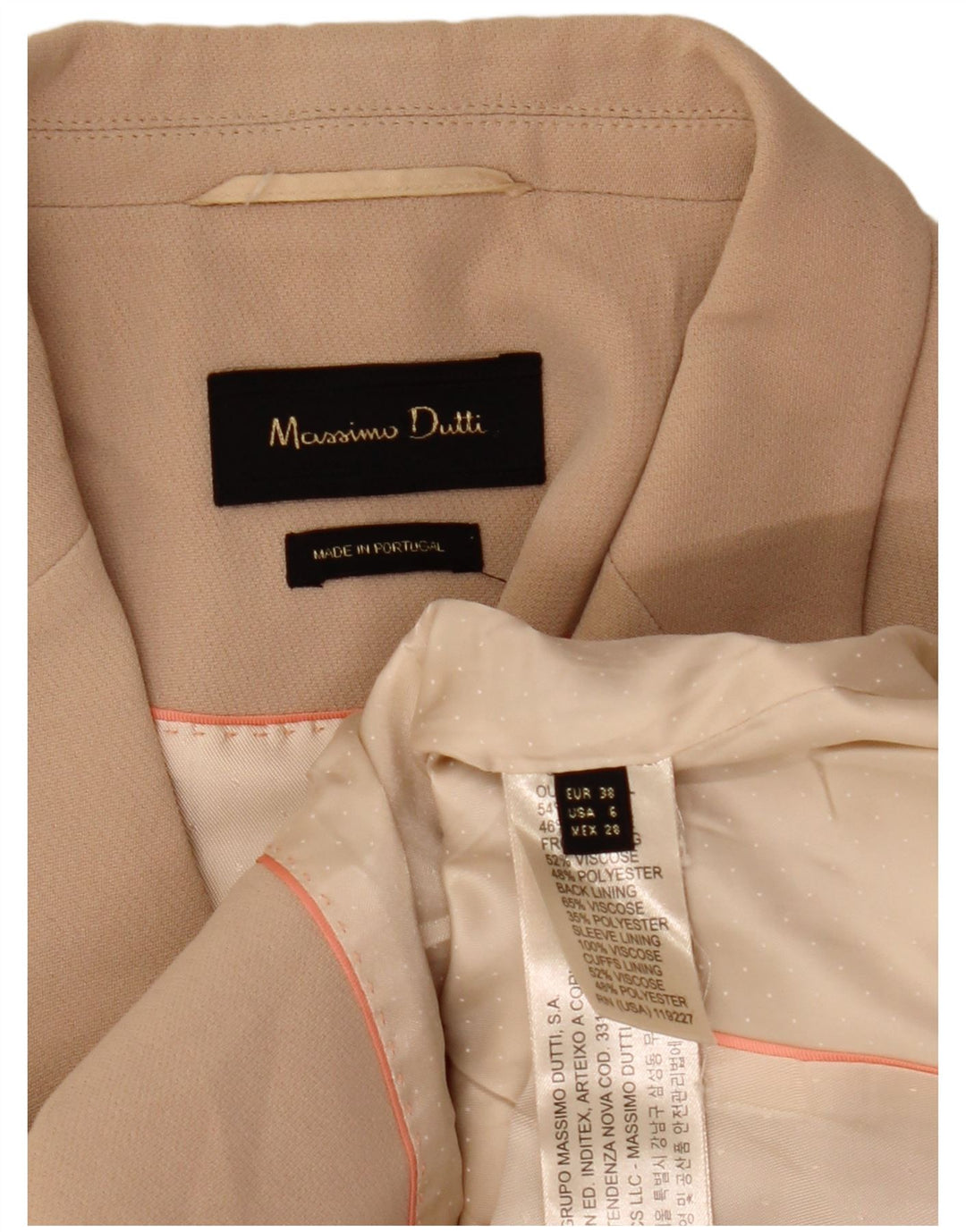 Massimo Dutti Ženska jakna s 1 gumbom EU 38 Mala bež akril