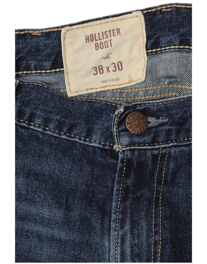 Hollister muške Bootcut traperice W38 L30 tamnoplavi pamuk
