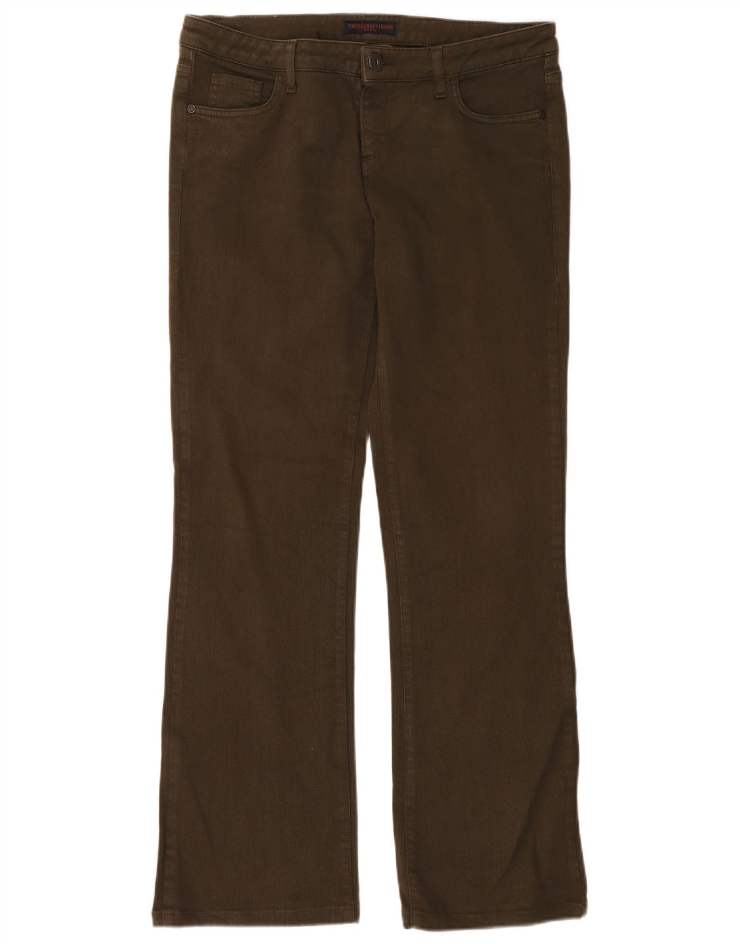 Ženske traperice Trussardi Bootcut W31 L31 kaki pamuk
