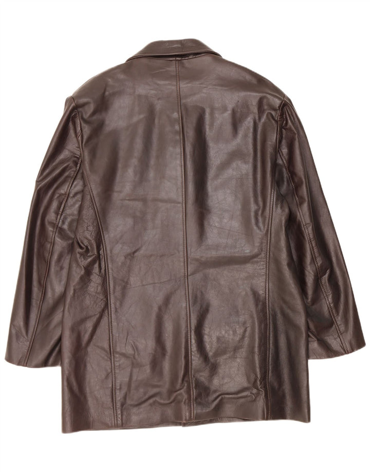 Vintage ženski kožni kaput UK 18 XL smeđi