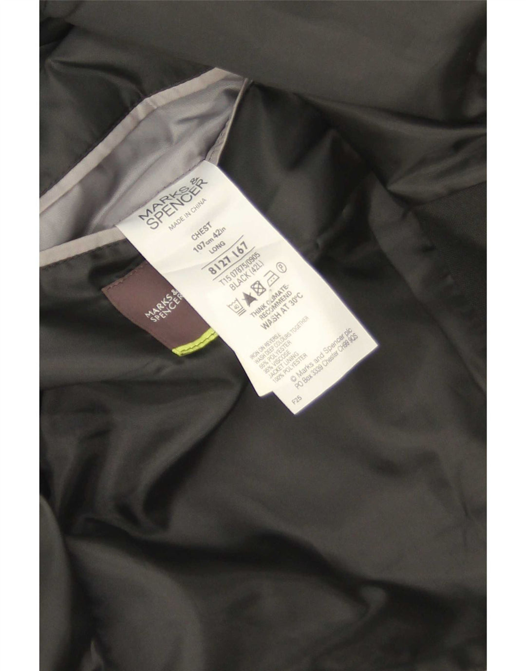 Marks & Spencer muška jakna sa 2 gumba UK 42 veliki crni poliester