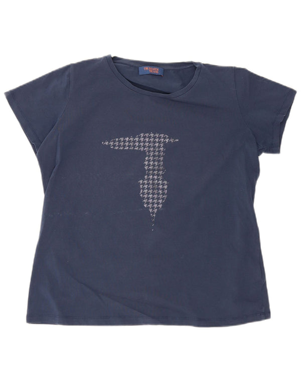 Trussardi ženska majica kratkih rukava s grafičkim motivima UK 20 2XL tamnoplava