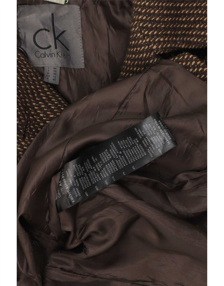 Calvin Klein ženski kaput s dvostrukim kopčanjem UK 12 srednje smeđi poliester