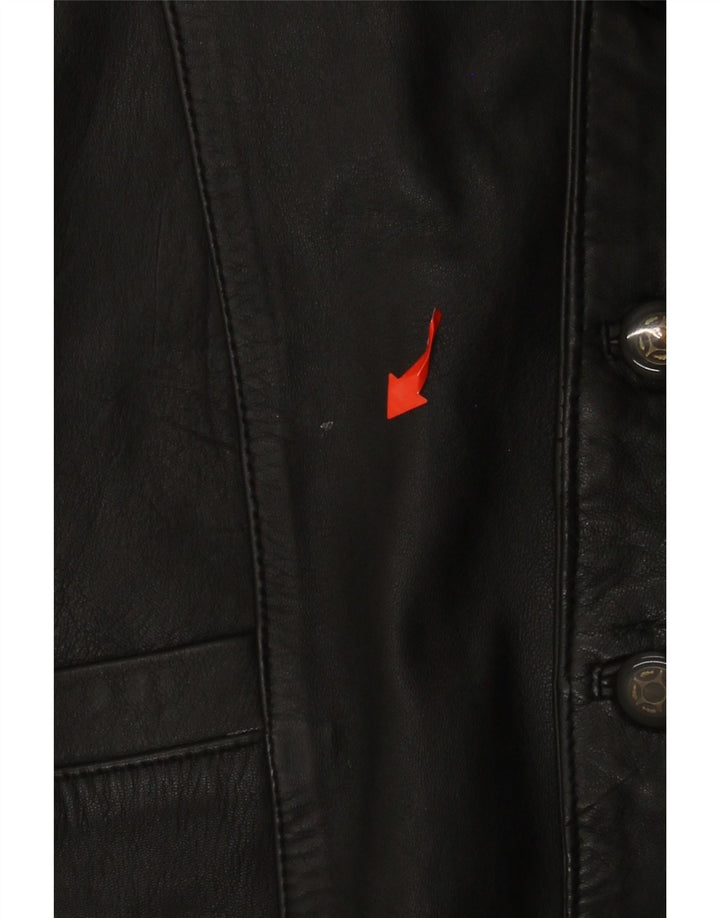 VINTAGE muški kožni prsluk srednje crne boje