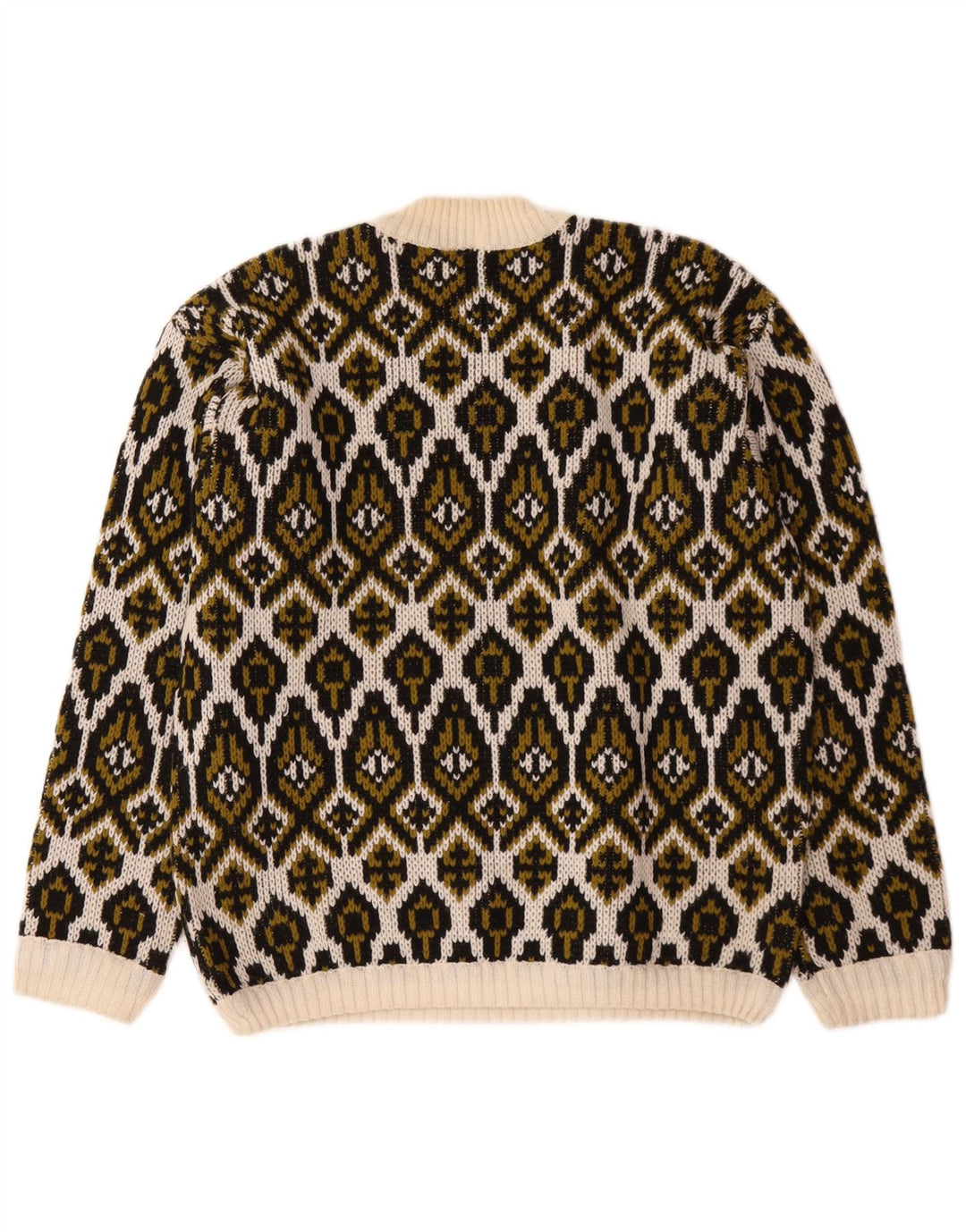 Vintage ženski džemper s kornjačevim ovratnikom srednje bijele boje Fair Isle