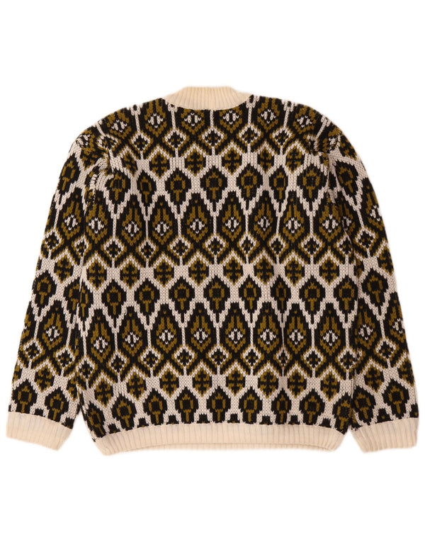 Vintage ženski džemper s kornjačevim ovratnikom srednje bijele boje Fair Isle